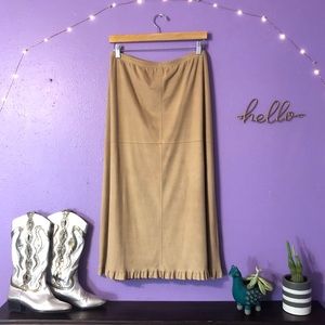 J.Jill Western Inspired Faux Suede Stretch Skirt - Medium Petite